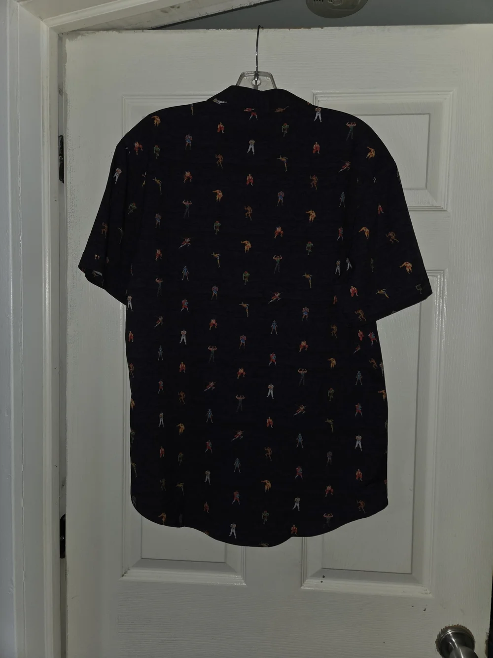 RSVLTS Street Fighter KUNUFLEX Shirt Mens Large- Short Sleeve Button Down